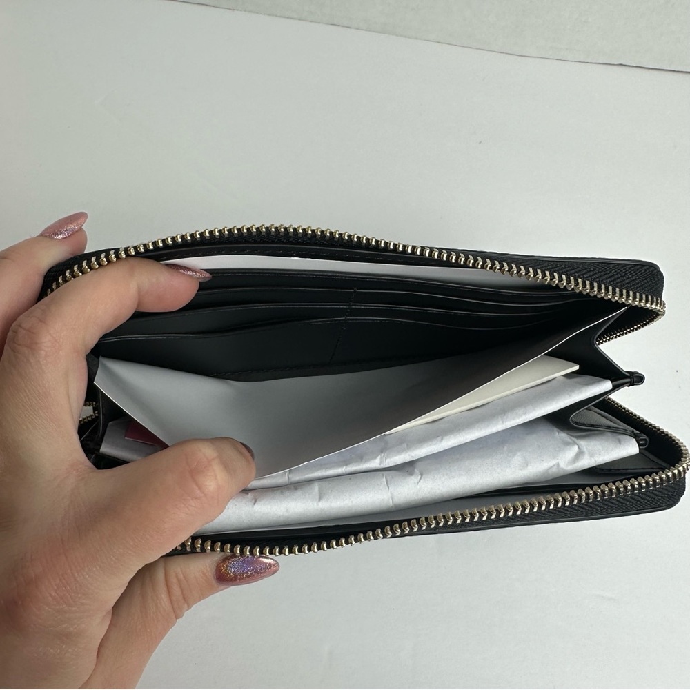 Kate Spade NWT Leila Pebble Leather Large Continental Wallet Black - Picture 9 of 16